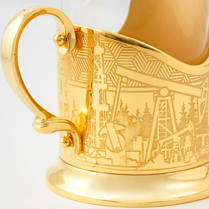 Corporate cup holder with gold coating